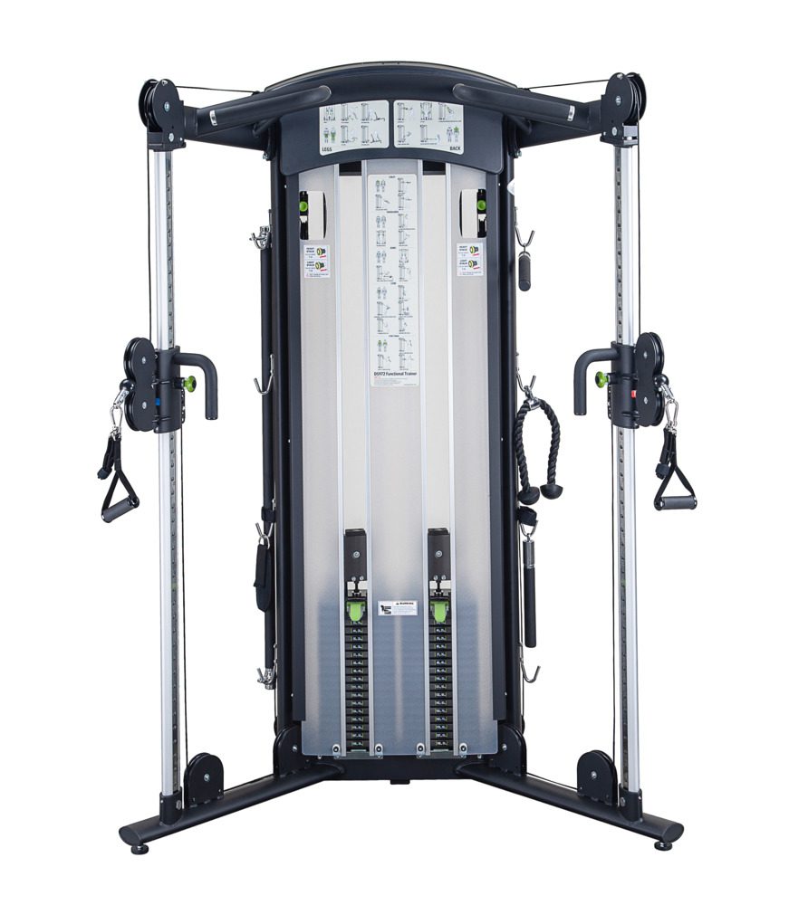 Dual cable functional trainer for versatile strength workouts.