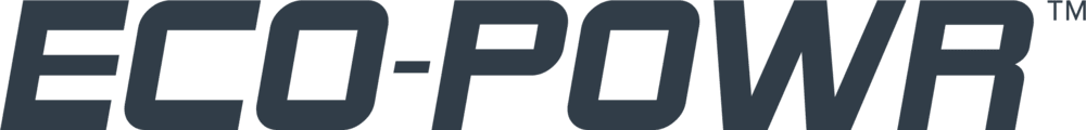 Logo with the text ECO-POWR in bold, stylized font.